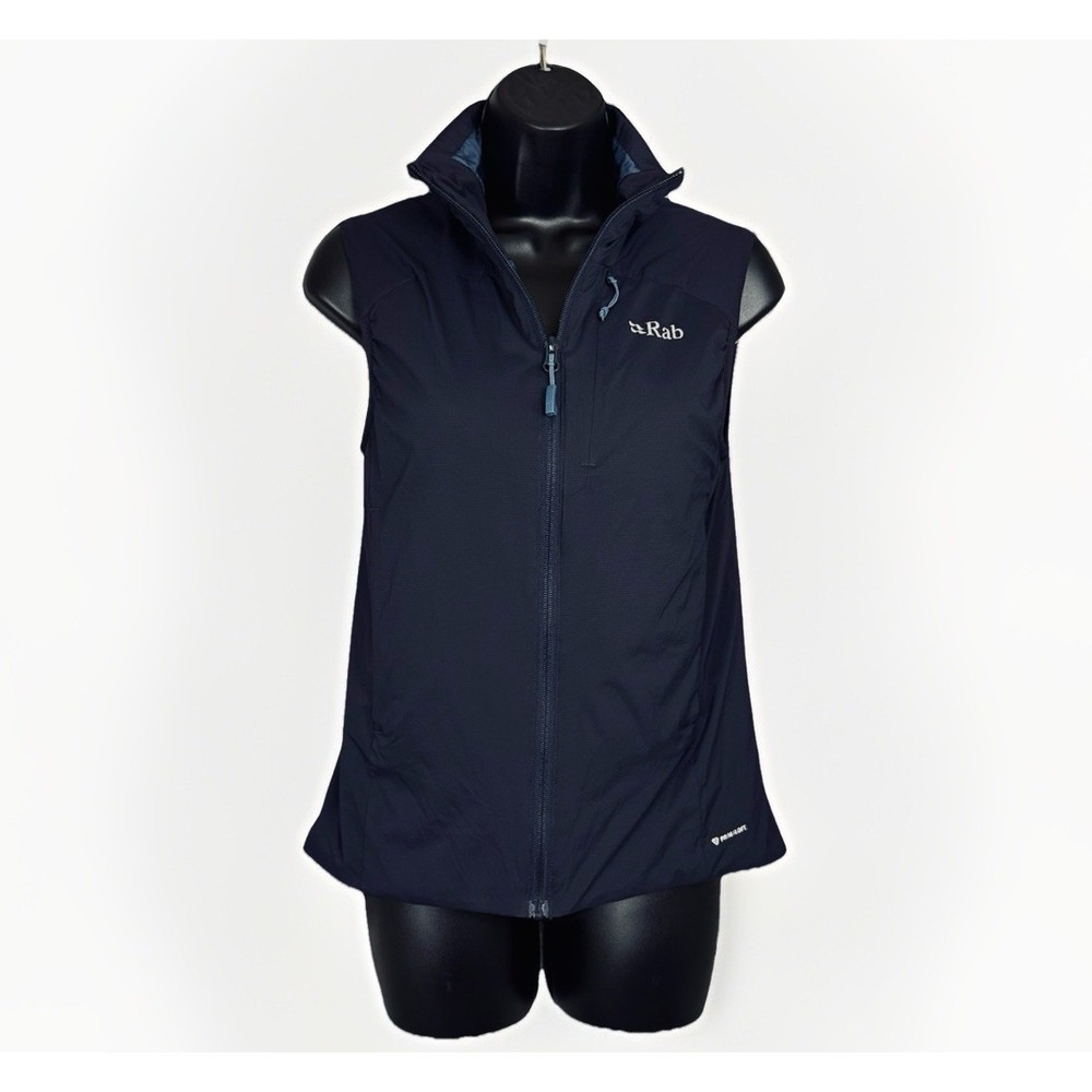 RAB Xenair Vest Insulated Black Women XS Primaloft Pertex QuantumAir Full Zip